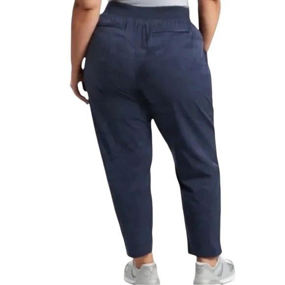 Athleta Brooklyn Ankle Camo Pants Women Plus Size 24 Blue Lightweight Pockets - Picture 5 of 14